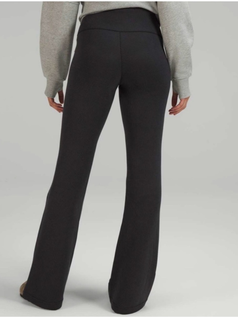 Lululemon Brushed Softstreme Ribbed Zip Flared Pant 32.5"Black size 10